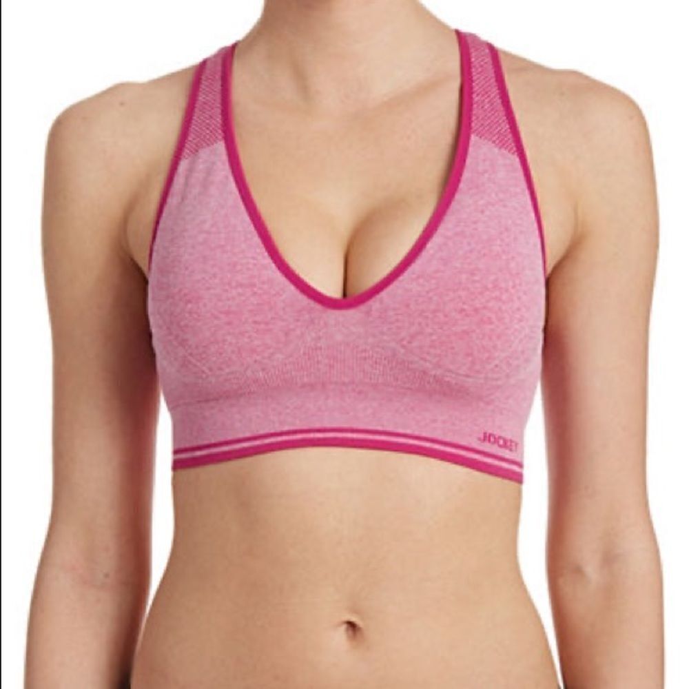 Jockey Seamless Deep Plunge Bra-FUSCHIA-Medium